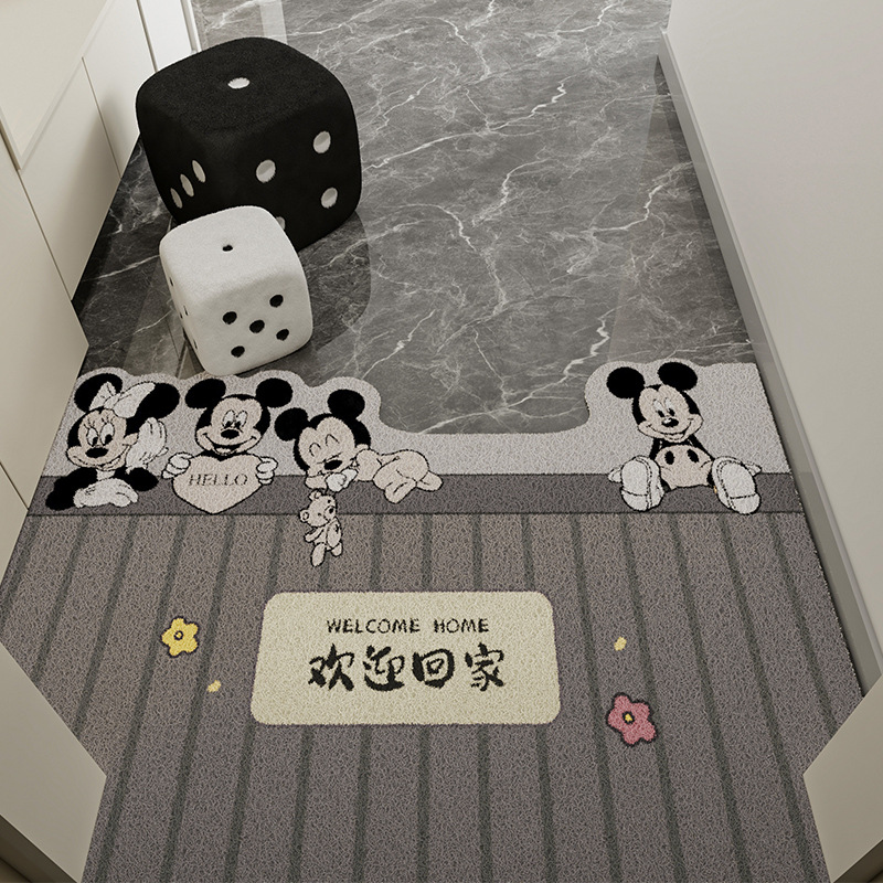 卡通入户门垫门口玄关地垫丝圈脚垫可裁剪地毯进门客厅家用入户垫