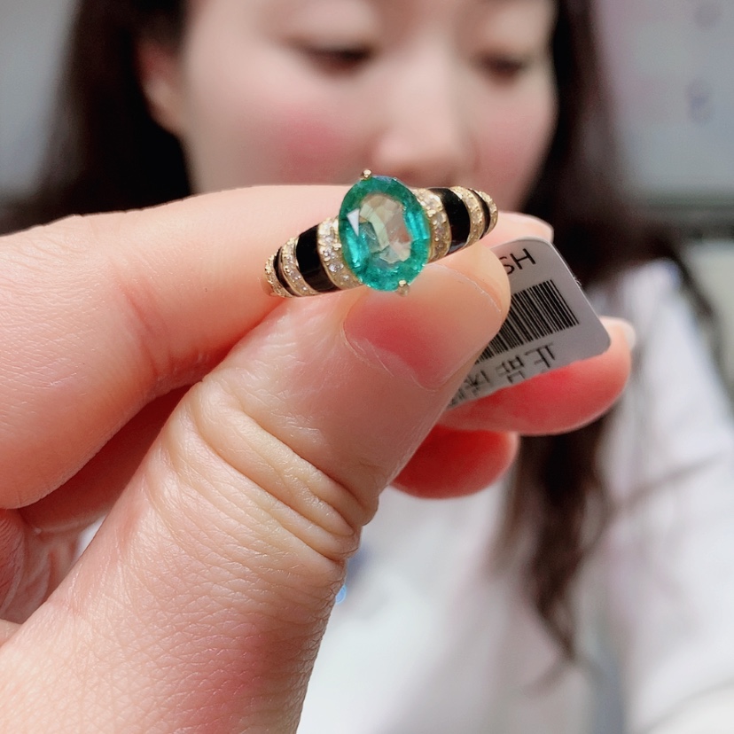 【闪购商品】祖母绿戒指银S925镶嵌
