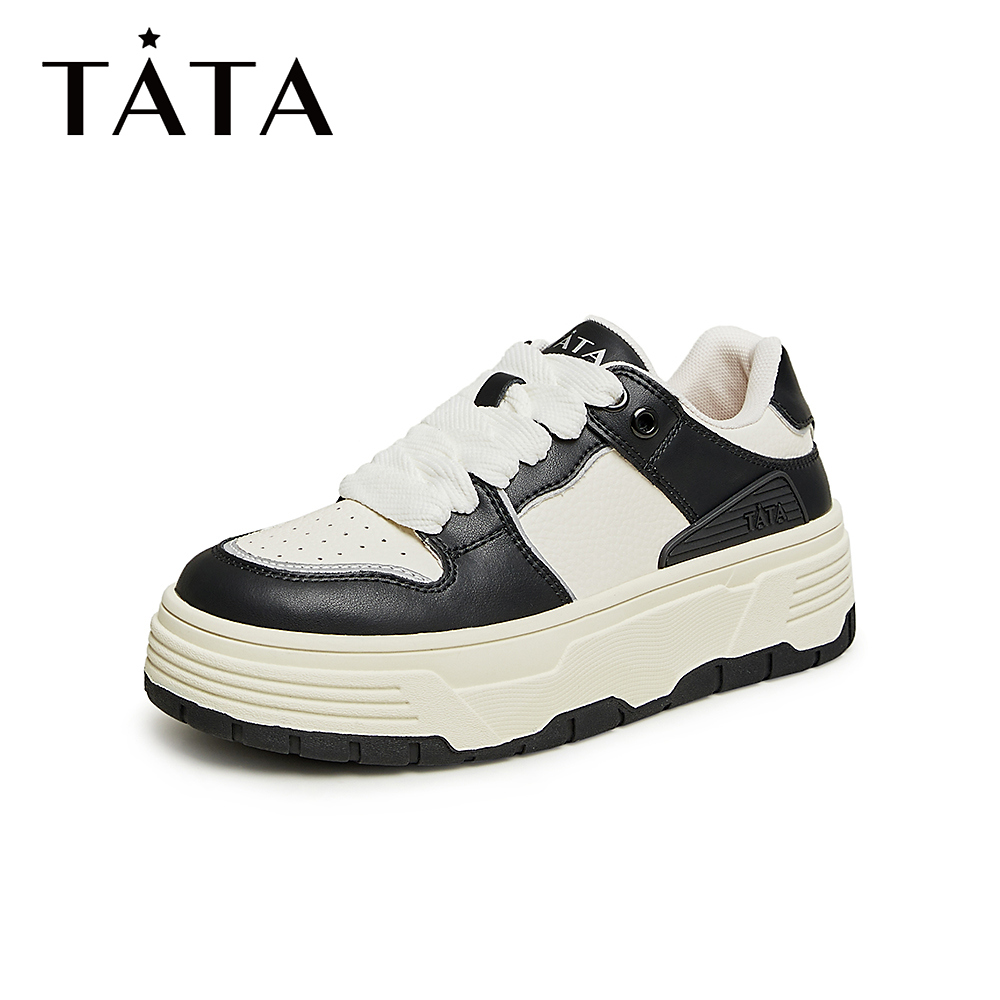 Tata他她厚底休闲板鞋女撞色轻便百搭小白鞋软面秋季新款WC901CM3
