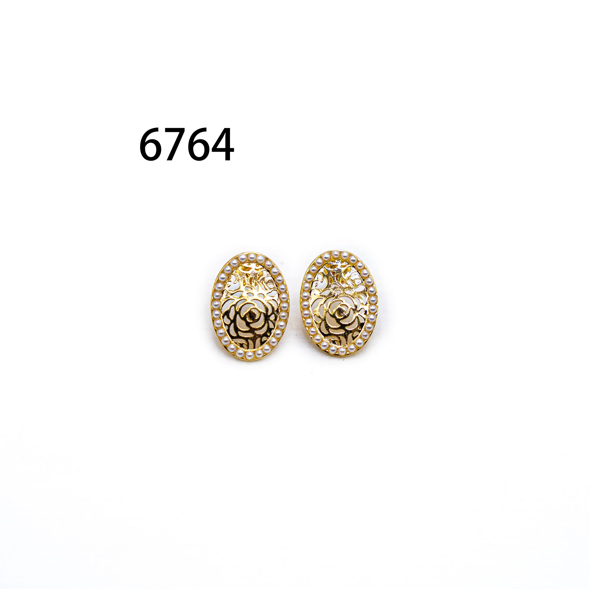 铜合金耳饰 简约镶嵌个性气质耳环小众设计高级感耳饰～6764