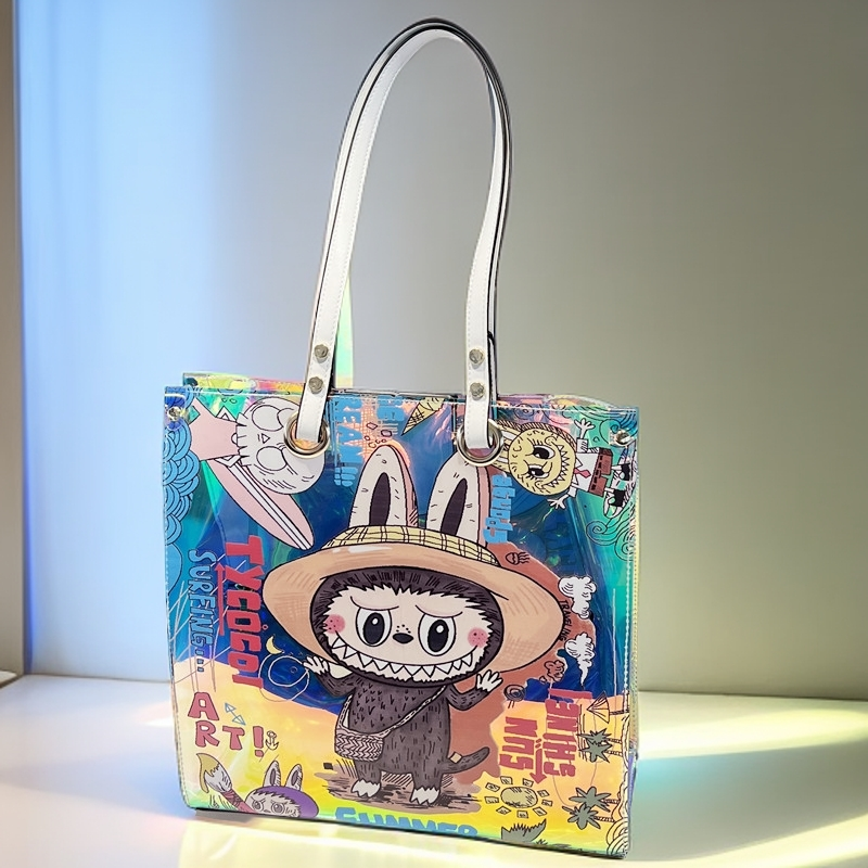 大容量托特包包原创女包2024夏季新款镭射果冻包单肩腋下包子母包