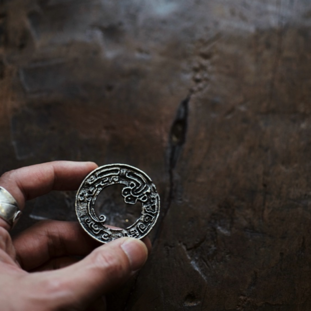 凡巢茶事2024 茶席茶道具茶配件螭龙•锡盖置直径约4.7cm