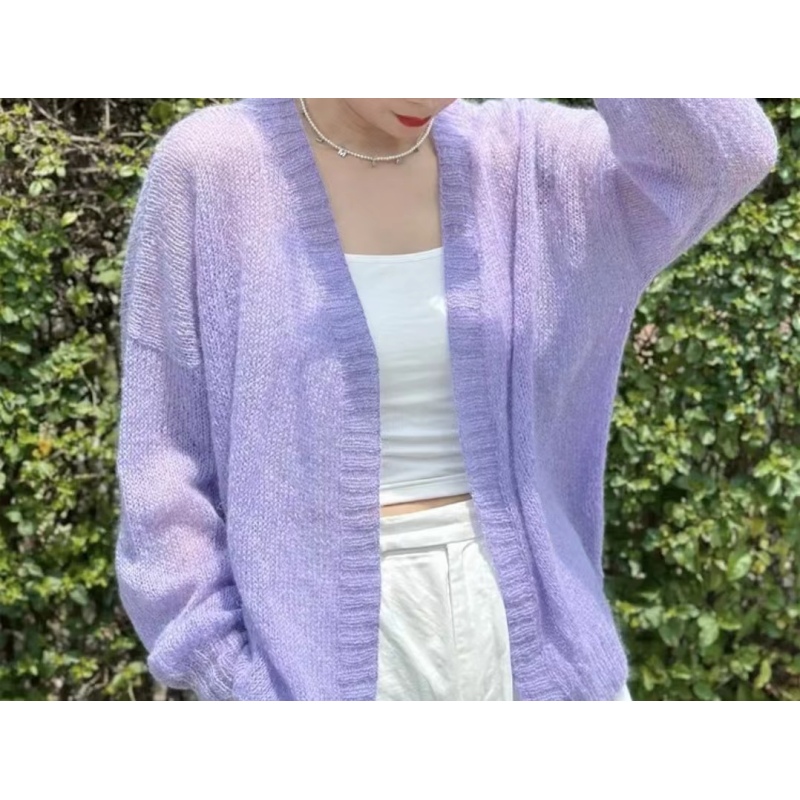 织平针开衫 1两/团 马海毛线材料包