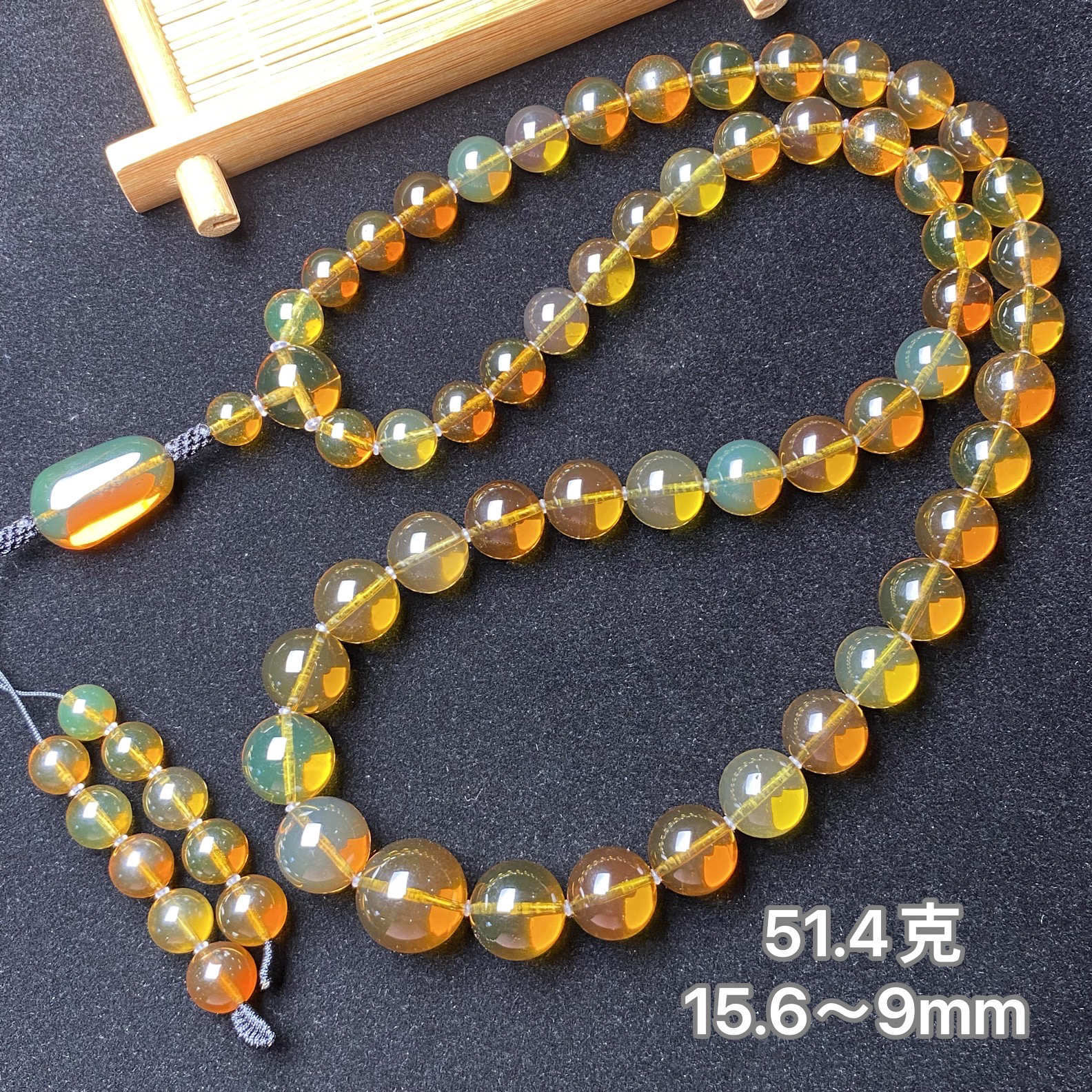 【小伊琥珀】51.4克茶宝塔链项链