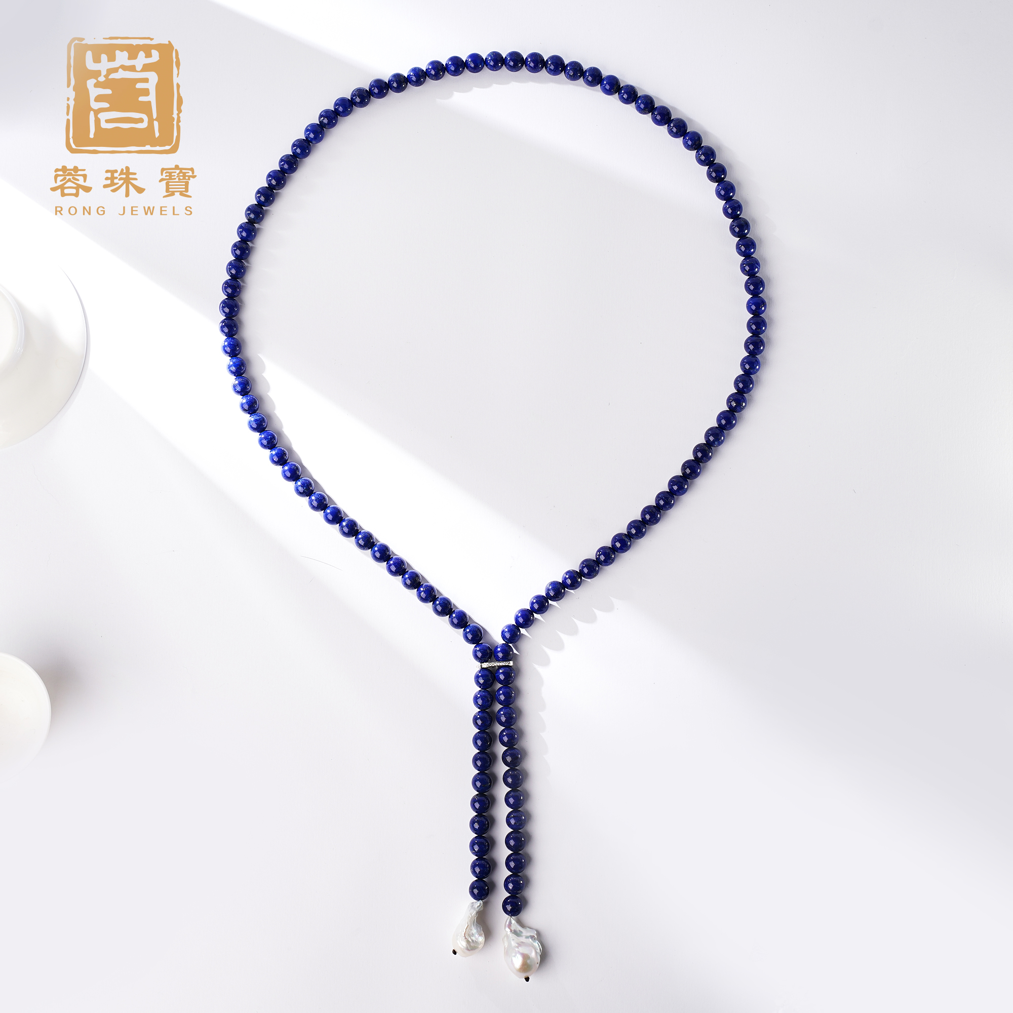 【蓉珠宝】海潮音 青金石108珠项链 轻奢时尚百搭长款气质复古设计