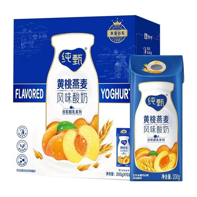 蒙牛 纯甄 黄桃燕麦酸奶 200g*10盒/箱