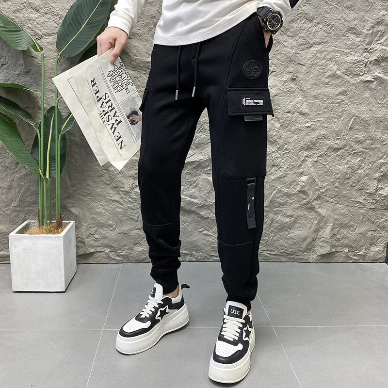 秋冬新款男士工装裤时尚休闲百搭束脚裤潮流简约休闲裤运动