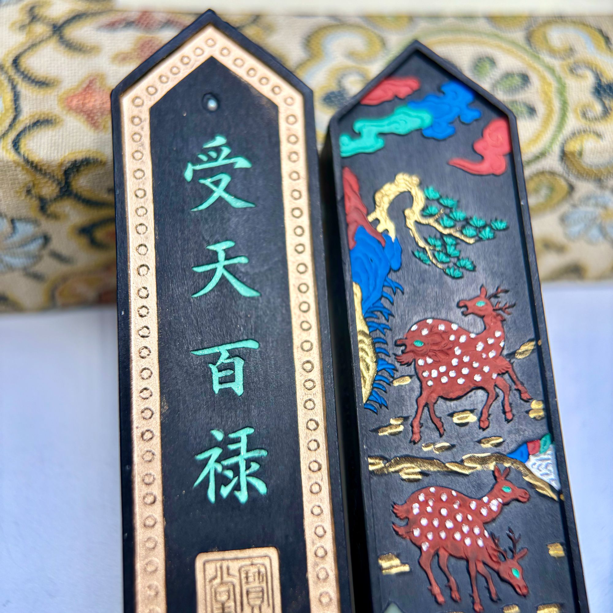 黄大师【受天百禄】御香漆油烟墨块1锭