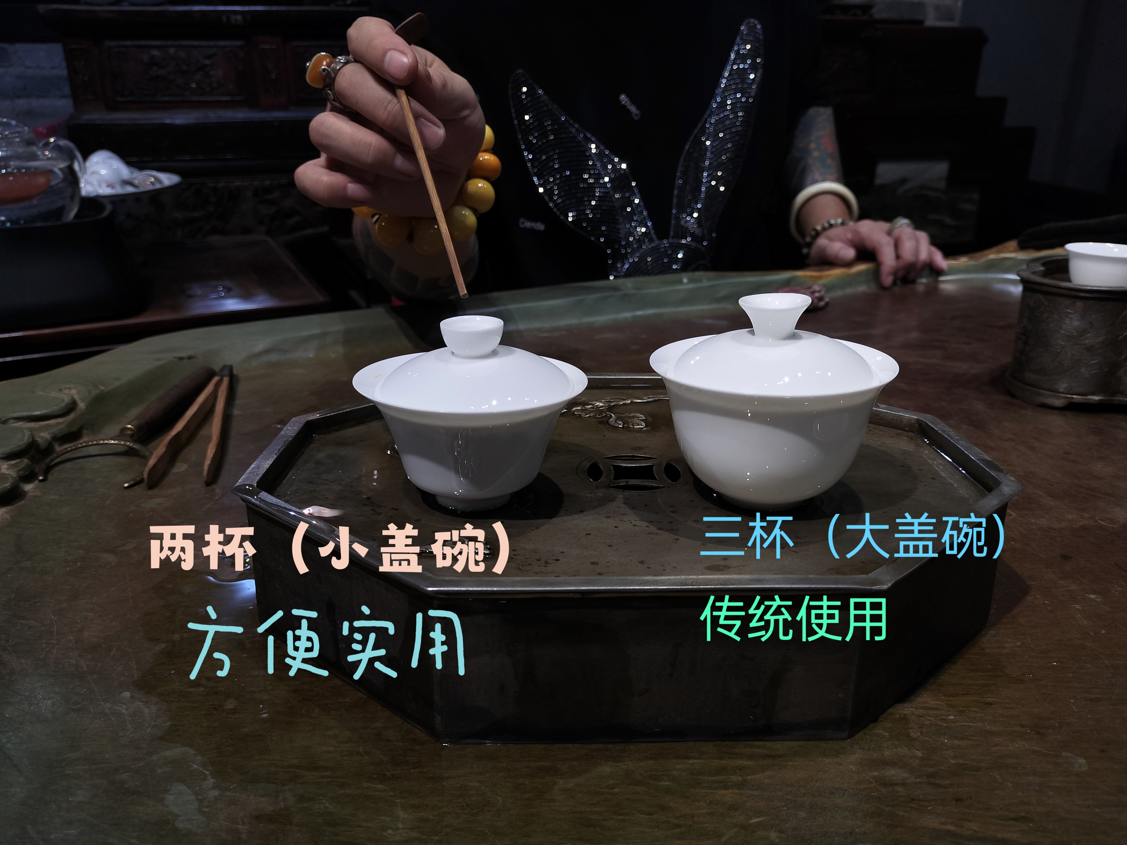 正宗高骨瓷盖碗茶杯高温白瓷工夫茶薄胎品茗杯反口马蹄杯主人杯