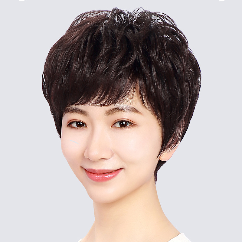 全真发妈妈款气质轻薄轻盈服帖舒适年轻自然色5060岁佩戴美丽制作