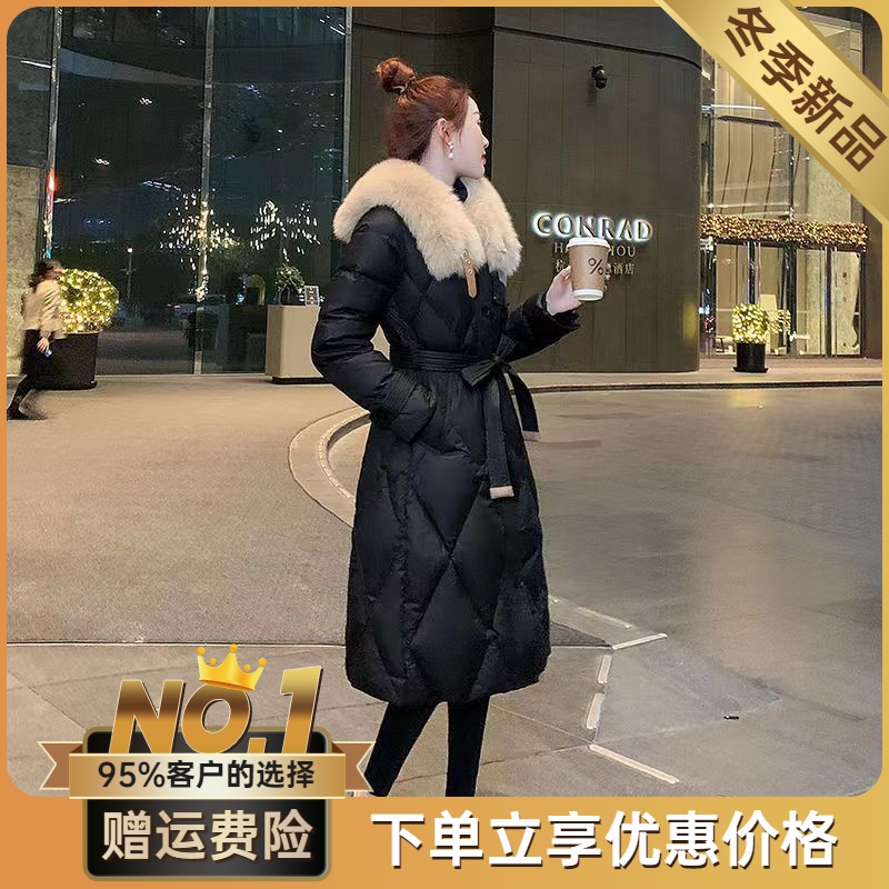 爆款羽绒服女2023冬新款爆款时尚洋气中长款过膝大毛领加厚