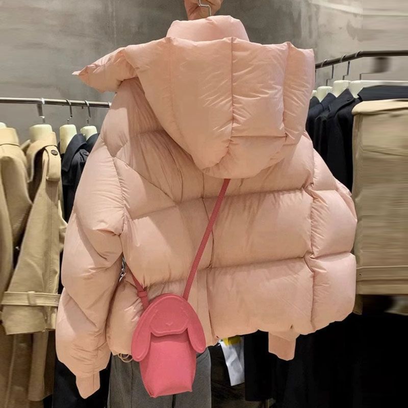 【小扬哥甄选】白色连帽面包服羽绒服冬季新款女装高级感超好看小