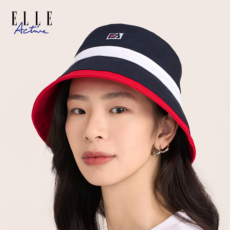 ELLE Active女士渔夫帽百搭平檐户外时尚休闲帽子女遮阳帽太阳帽