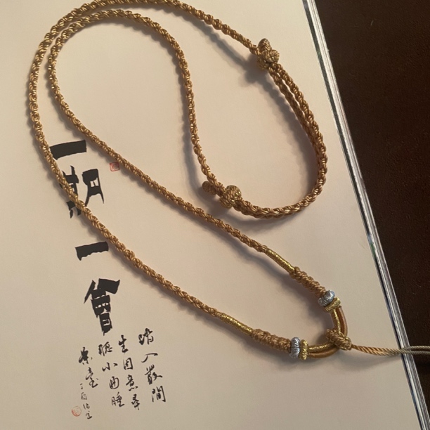 非金属布艺吊坠 纯手工手编古法编织搭配玉坠罗盘项链绳细款饰品