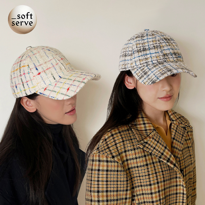 SoftServe柔软供应 sorbet《线条饼干》棒球帽 小香风休闲软顶帽