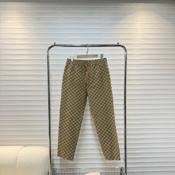 准新/GUCCI/古驰/gucci满印互扣式双G帆布长裤/46码/公价9k