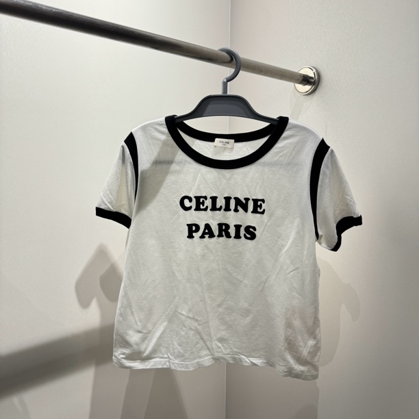 99新 Celine/思琳 y22 99新 SS22 字母印花圆领休闲短袖 m码 