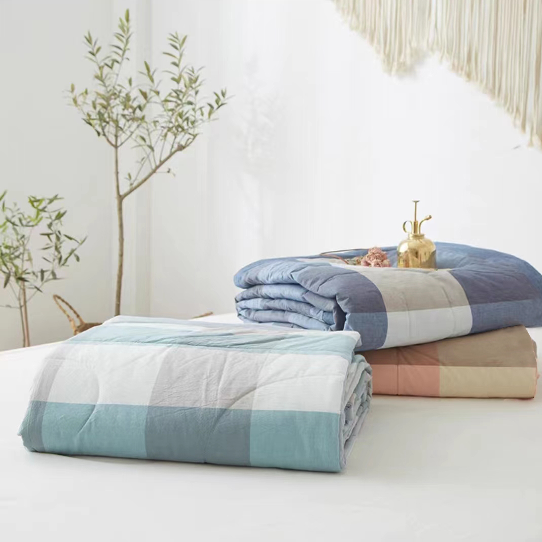 【夏凉被】梦清缘家纺 A类母婴级全棉色织水洗棉 天丝长绒 空调被