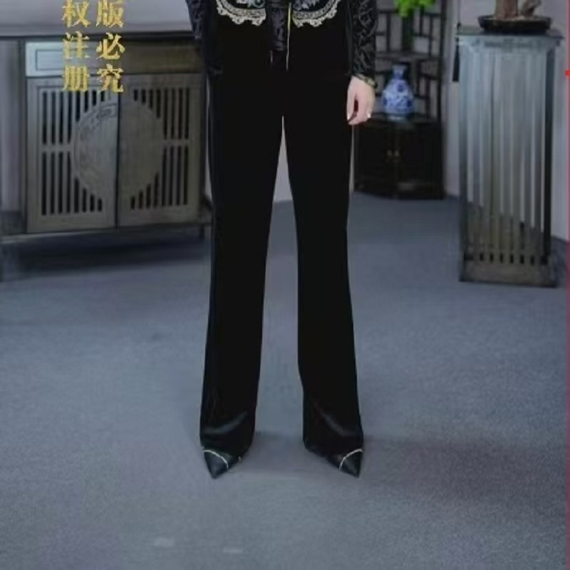 5【MIAOCI】K017冬季加绒时尚高腰百搭阔腿裤