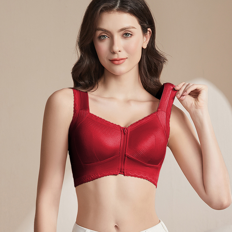 新款V领前置拉链义乳文胸蕾丝舒适透气适配专用所有义乳