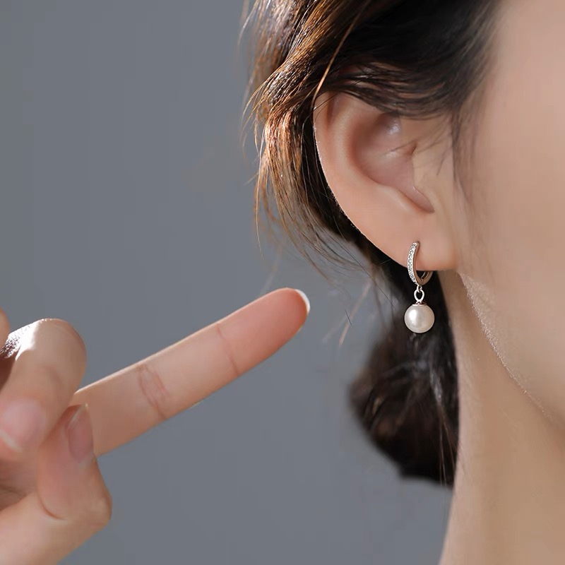 925银耳饰 纯银贝珠耳环小众设计耳钉女2025新款爆款时尚轻奢耳饰