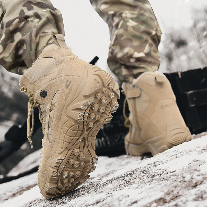 骆驼动感雪地靴男款冬季东北零下抗寒加绒加厚棉鞋保暖户外作战靴