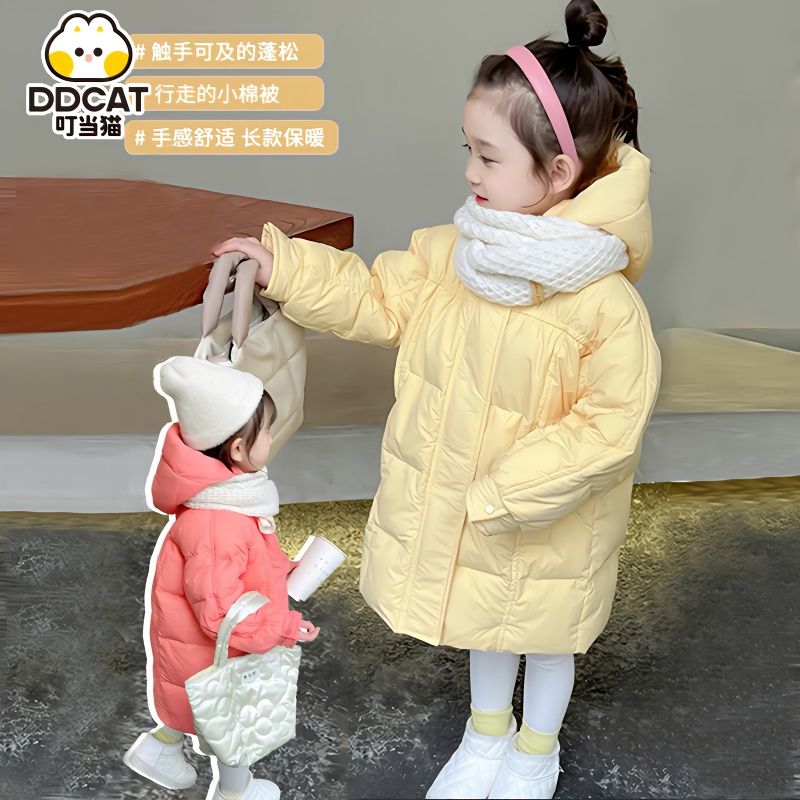童装潮款Y女童加长厚衣冬装新款洋气羽绒袄外套宝宝儿童保暖服
