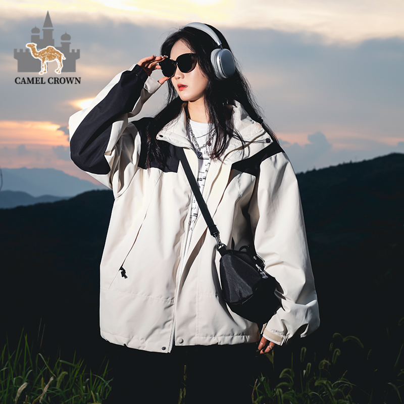 皇家冲锋外套男女同款春秋防风三合一抓绒登山服0018/0032