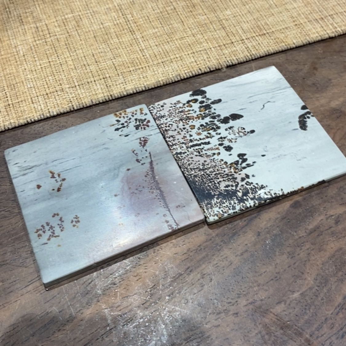 【闪购商品】国画石平**淡方型原石杯垫