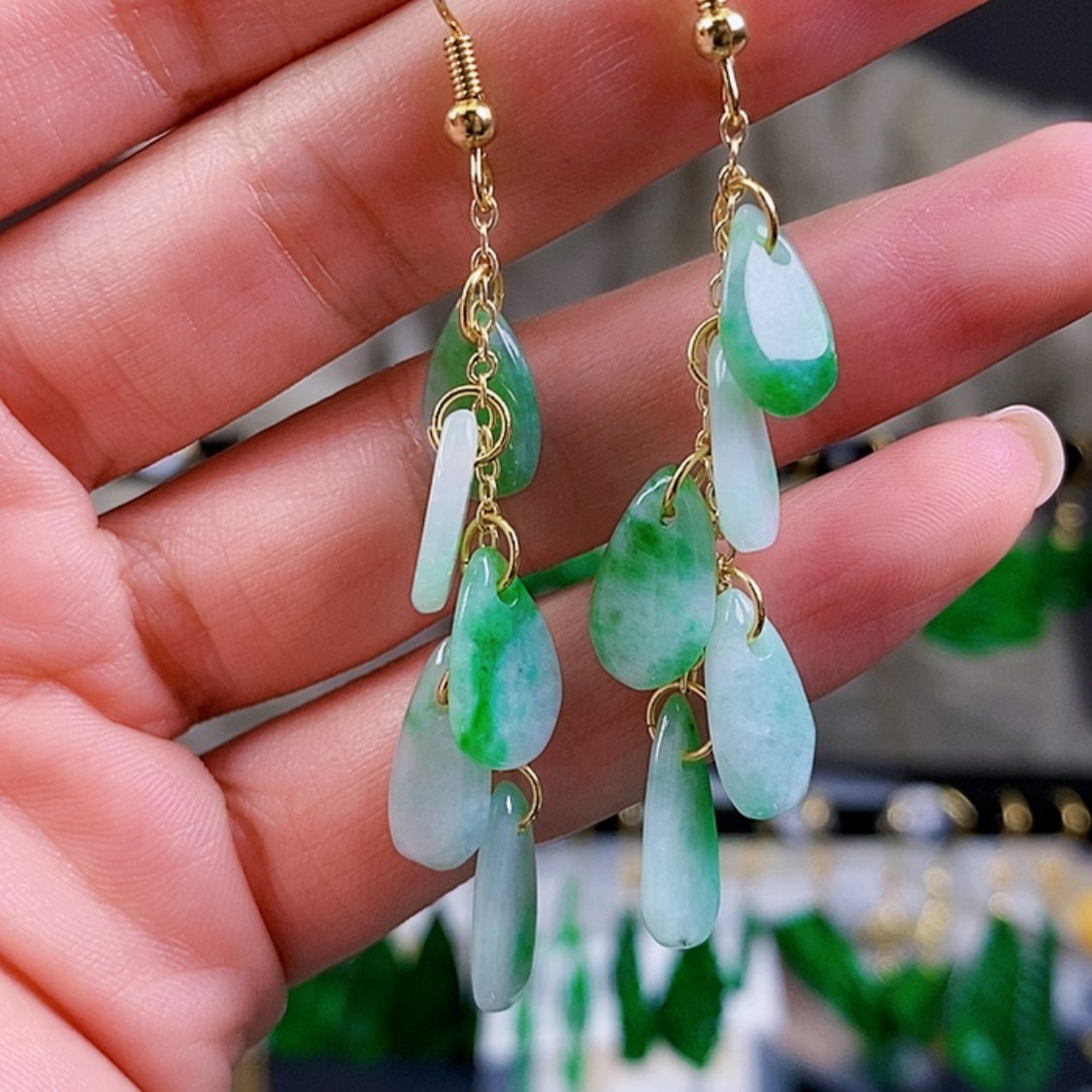 【闪购商品】翡翠耳饰银S925镶嵌