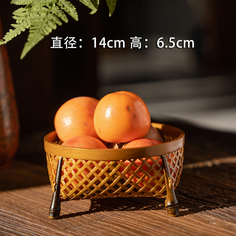 竹编竹筐楠竹茶点篮水果篮糕点篮茶具茶道摆件茶杯竹制