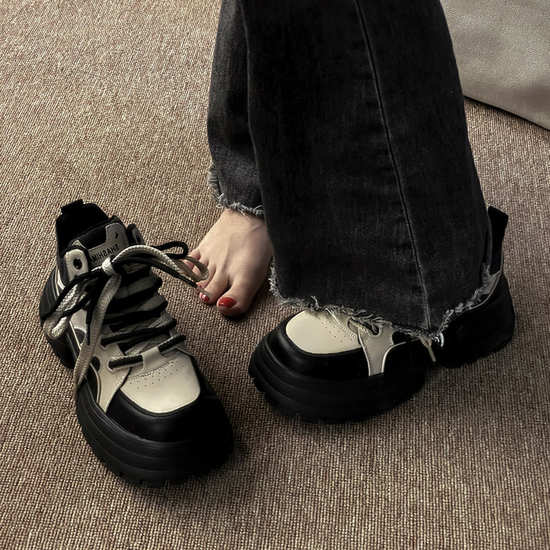 回力瑞运动鞋女厚底鞋子复古2023爆款秋松糕增高高帮鞋休闲老爹鞋