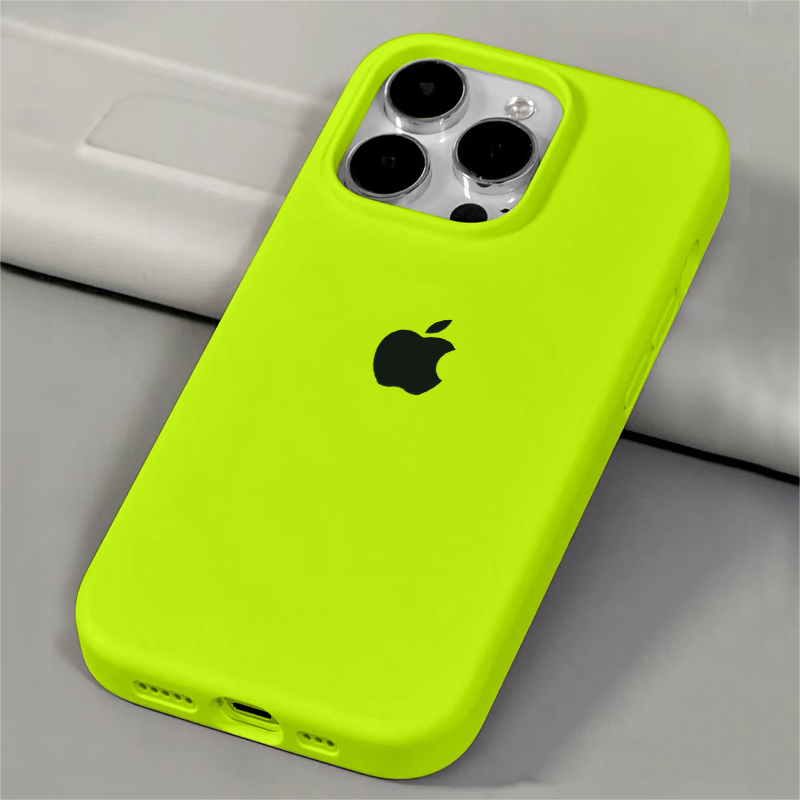 iPhone15promax苹果ins手机壳液态硅胶防摔软14/13荧光绿12保护套
