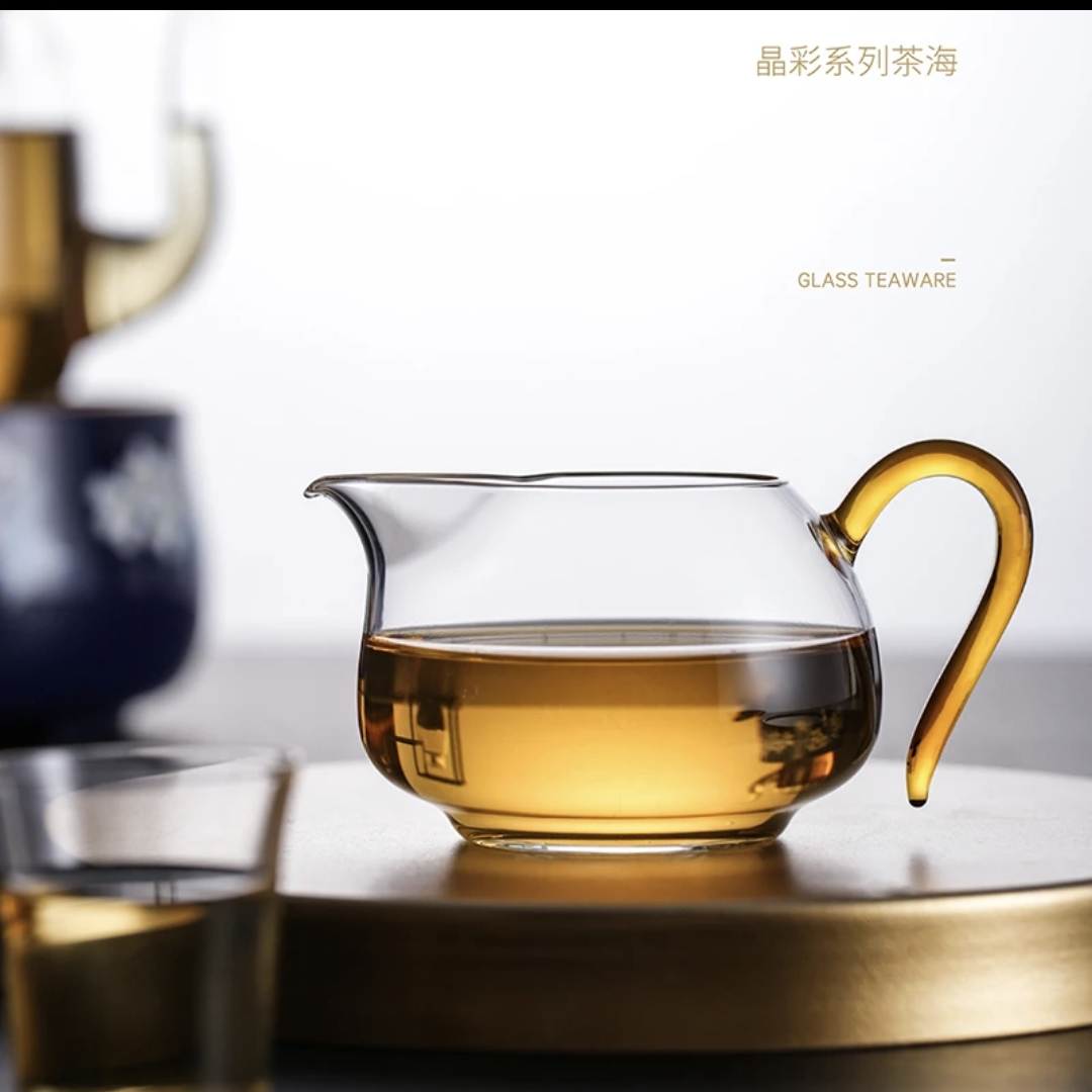 禾器晶彩 淡然茶海 高硼硅玻璃公道杯 建议容量：350ml手工高档