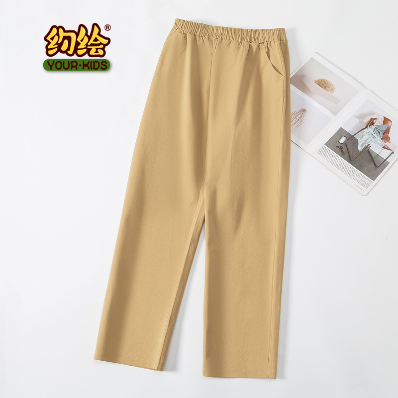 高中生卡其色校服裤子纯色净版班服春秋款初中小学生校裤冬季加绒