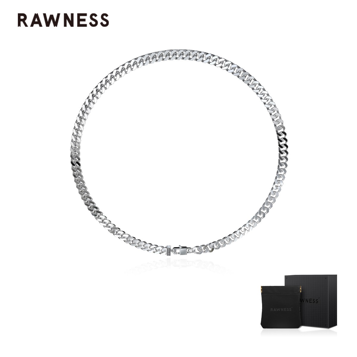 RAWNESS 钛钢项链 情人节礼物古巴链项链男士 钛钢超粗美式街头