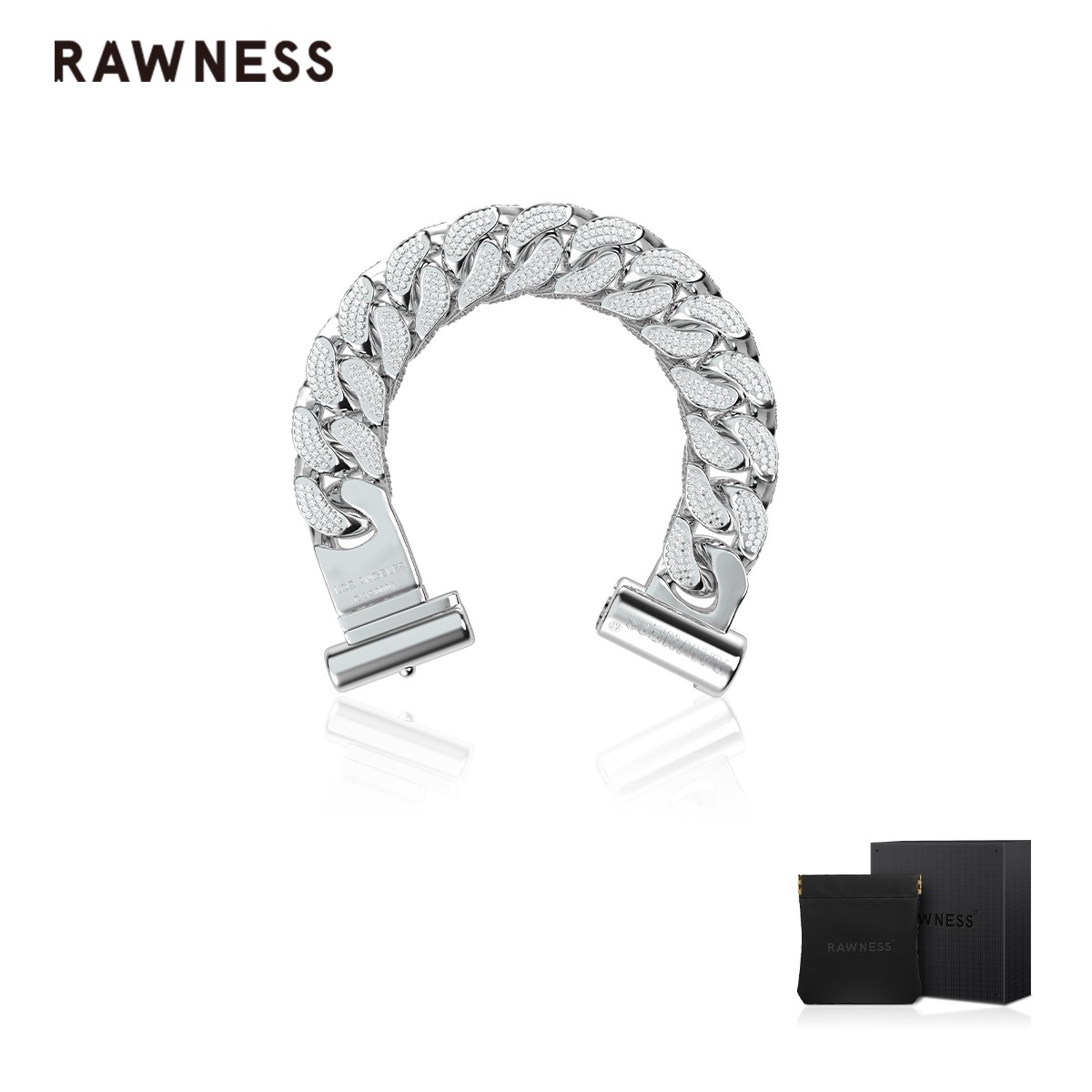 RAWNESS 铜合金手链 情人节礼物 宽满古巴链手链情侣个性搭配小众