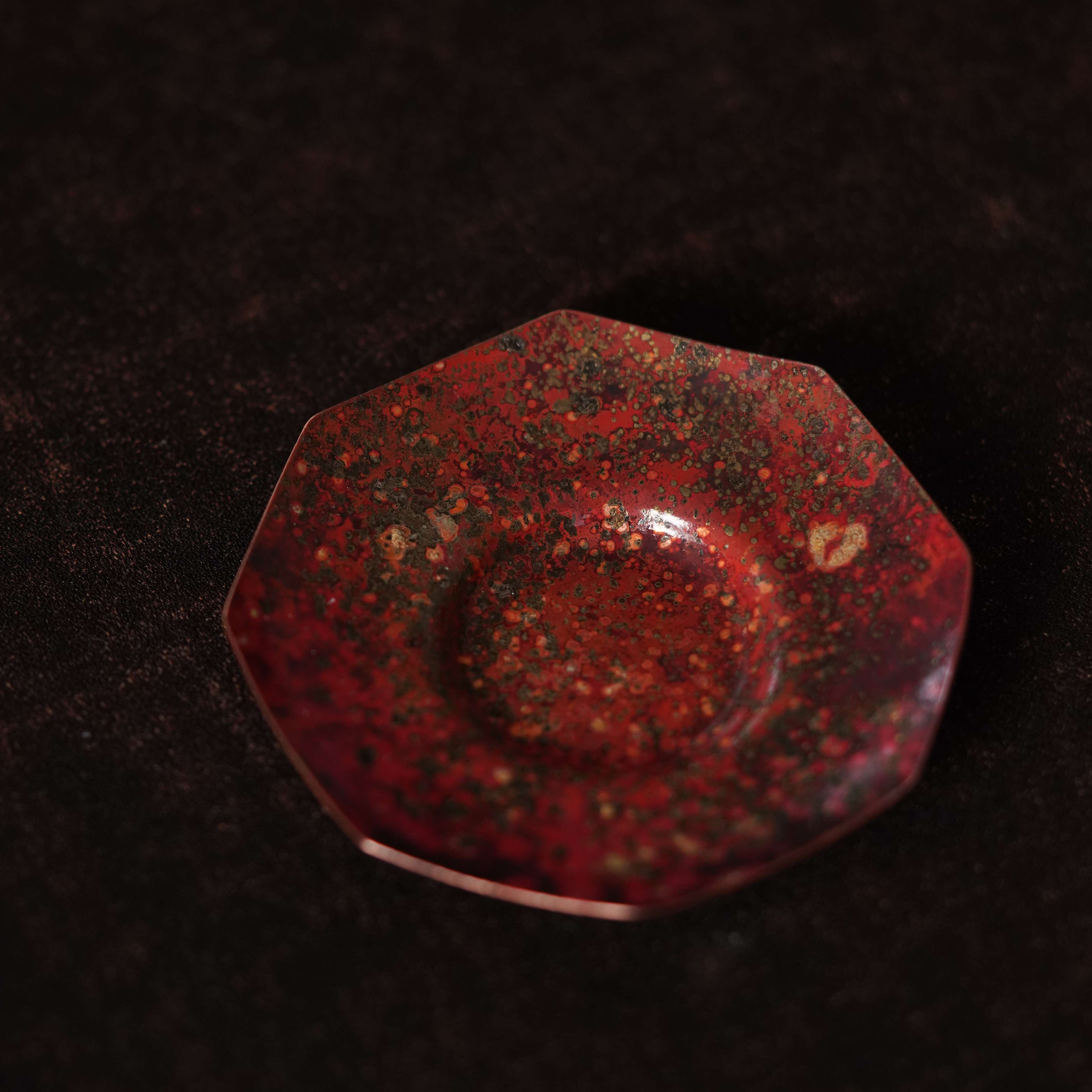 拔犀堂星云八方铜碟纯手工创意复古锤纹杯垫隔热花纹精致泡台家用