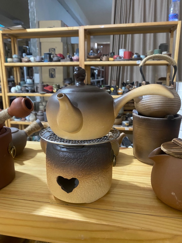 围炉煮茶渐变祥云侧把煮茶壶干烧茶壶带炉子烧烤网