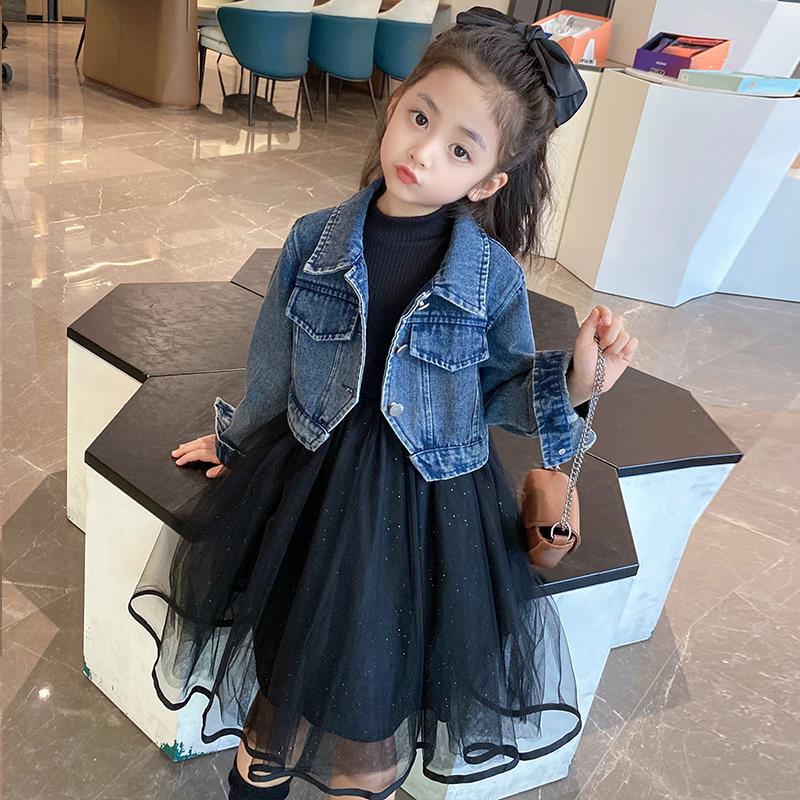 巴拉巴拉恩女童公主连身裙2023新款儿童小女孩秋装裙子洋派套装裙