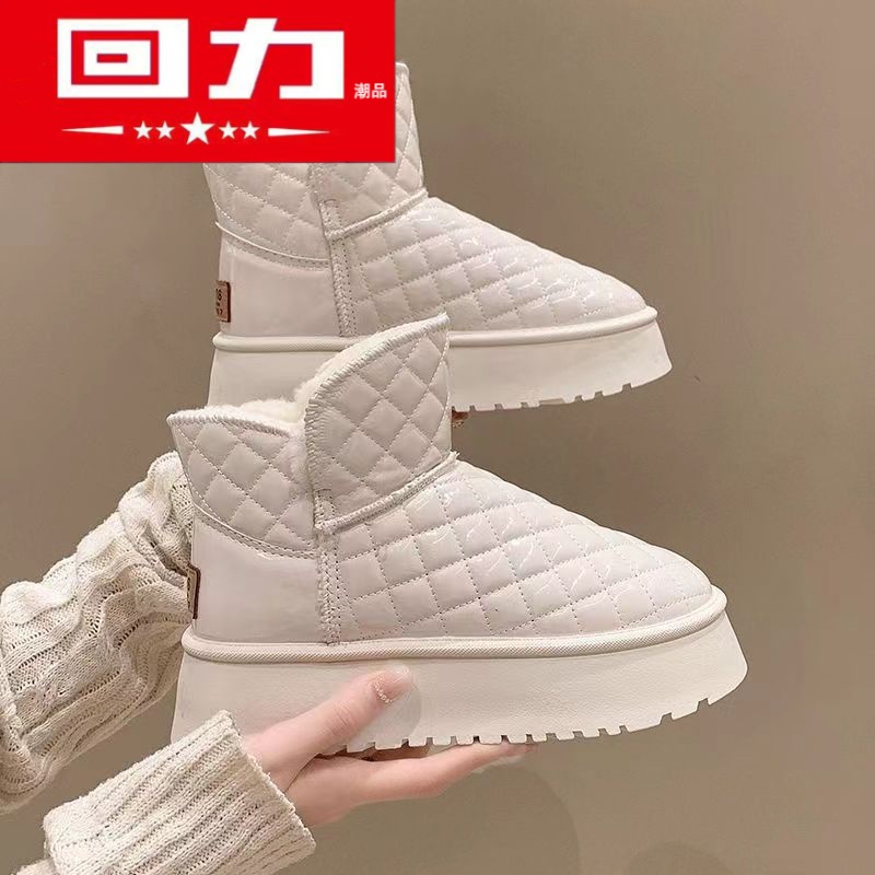回力潮品厚底雪地靴女2023年新款冬季防水防滑加绒加厚洋气保暖棉