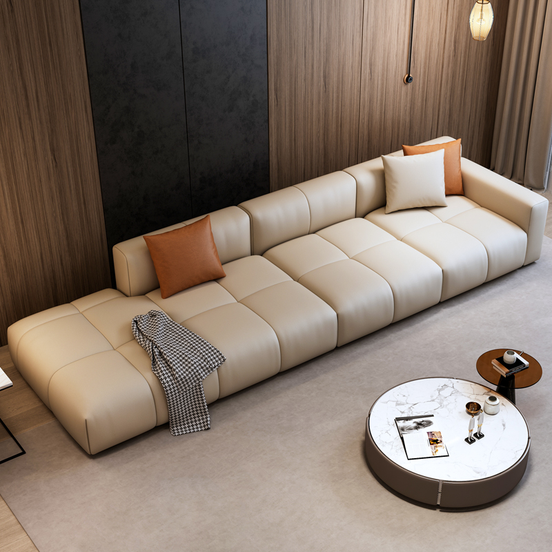 意式极简科技布沙发客厅小户型现代简约北欧创意模块直排异形沙发