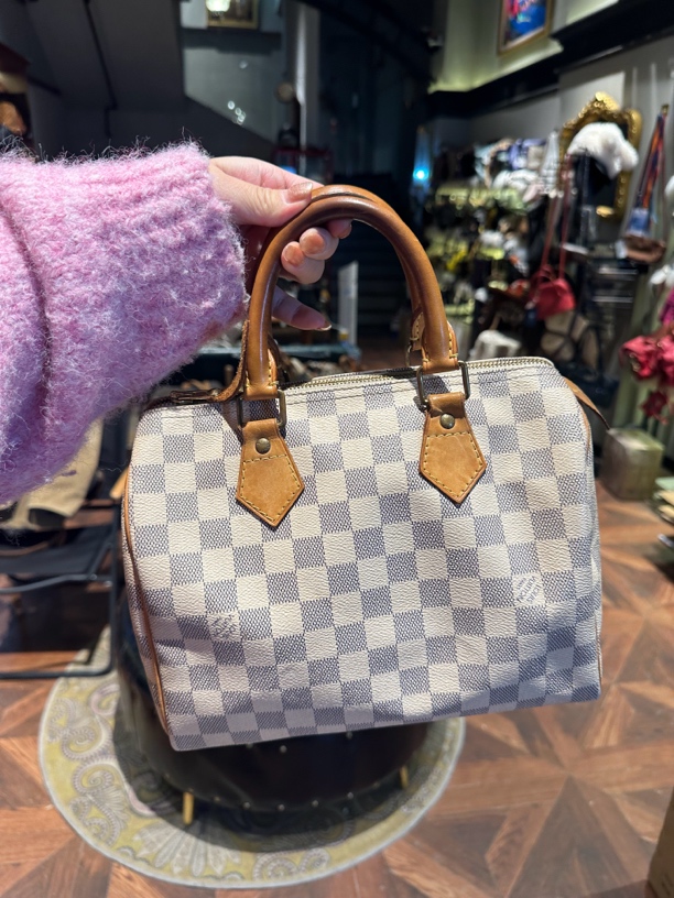 95新 LouisVuitton/路易威登 白棋盘25手提包15年