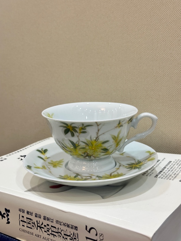 景德镇手绘桂花釉下五彩主人杯