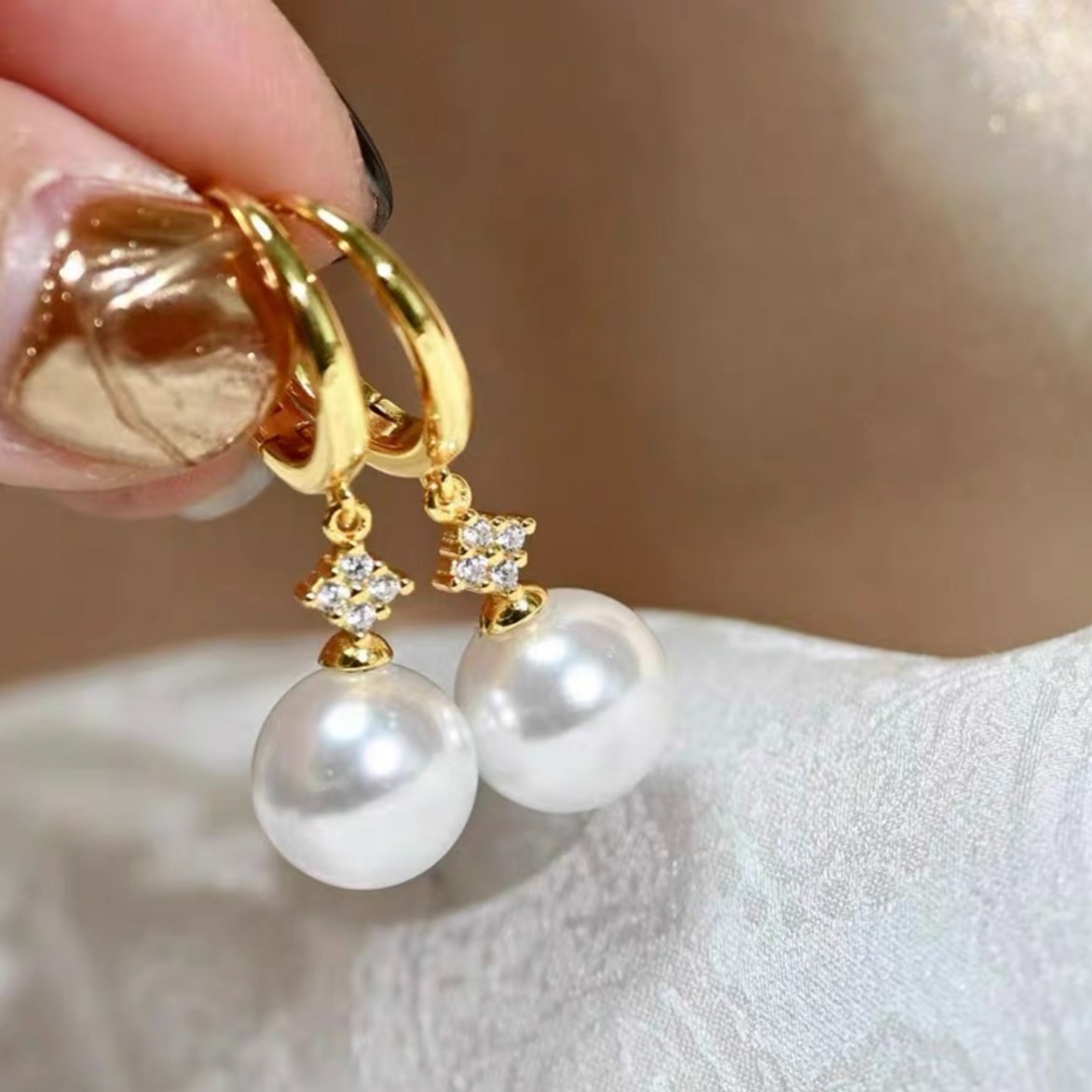 925银合成锆石耳饰 CYQ-16【人生几何 椭圆最妙】轻奢耳圈款 厚纯银