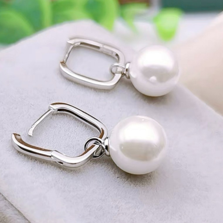 CHNYQA/沉鱼俏 925银耳饰 几何方扣可拆卸多戴耳圈法式时尚款轻奢