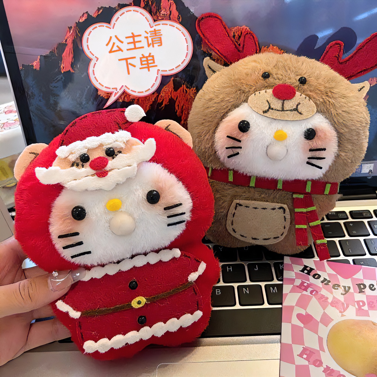 【墩墩】会吐泡泡的圣诞老人麋鹿吱吱叫diy手工材料包圣诞节礼物