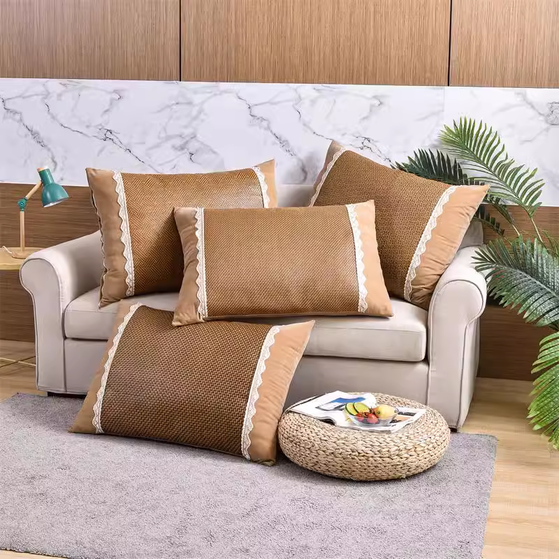 夏季凉席抱枕套夏天长方形靠垫沙发靠枕定做大号靠背藤面枕头腰靠