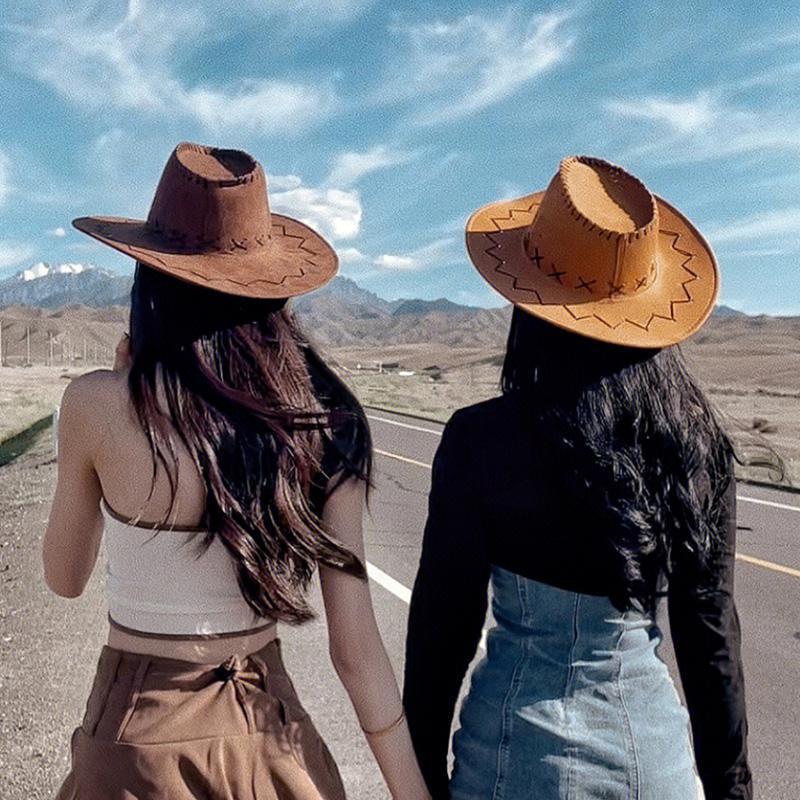 西部牛仔帽防晒帽女遮阳帽大檐新疆西藏云南旅游照帽子户外百搭