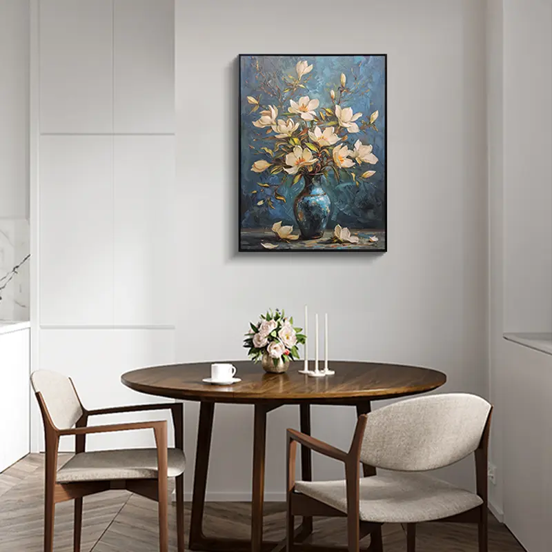 栀子花开 | 手工肌理油画世界名画复刻栀子花挂画 轻奢客厅装饰画